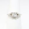 Picture of 14k White Gold & Platinum Square Brilliant Cut & Diamond Cluster Accent Engagement Ring