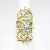 Picture of 14k Yellow Gold, Diamond & Emerald Brutalist Style Ring