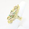 Picture of 14k Yellow Gold, Diamond & Emerald Brutalist Style Ring