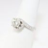 Picture of 14k White Gold, Round Brilliant Cut & Diamond Cluster Accented Engagement Ring