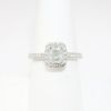 Picture of 14k White Gold & Modified Rectangular Cut Diamond Halo Engagement Ring