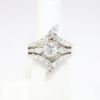 Picture of 14k White Gold, Transitional Round Cut & Cluster Diamond Engagement Ring