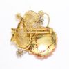 Picture of Vintage 18k Yellow Gold, Coral & Gemstone Flower Basket Brooch