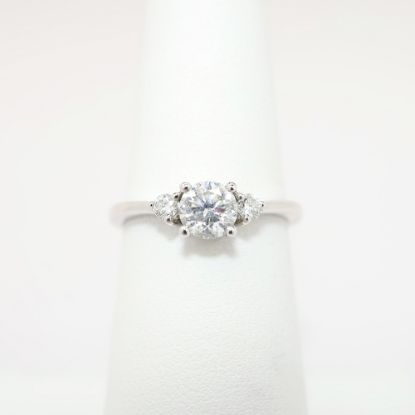 Picture of 14k White Gold & Round Brilliant Cut Three-Stone Diamond Engagement Ring