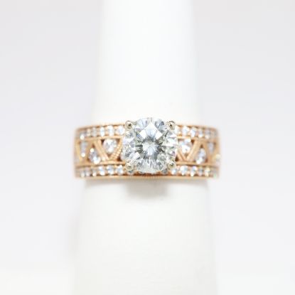 Picture of S. Kashi 14K Rose Gold Round Brilliant Cut Diamond Engagement Ring