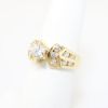 Picture of 14k Yellow Gold, Round Brilliant Cut & Diamond Cluster Accented Engagement Ring
