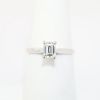 Picture of 14k White Gold & Emerald Cut Diamond Solitaire Engagement Ring