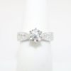 Picture of 14k White Gold, Round Brilliant Cut & Diamond Cluster Accented Engagement Ring