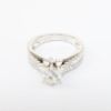 Picture of 14k White Gold, Round Brilliant Cut & Diamond Cluster Accented Engagement Ring