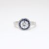 Picture of 14k White Gold, Diamond & Sapphire Accented Engagement Ring