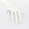 Picture of 14k White Gold, Square Modified Brilliant Cut & Diamond Cluster Accented Engagement Ring