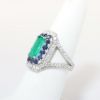 Picture of "Marina" Emerald, Blue Sapphire, and Diamond Ring, 18k White Gold