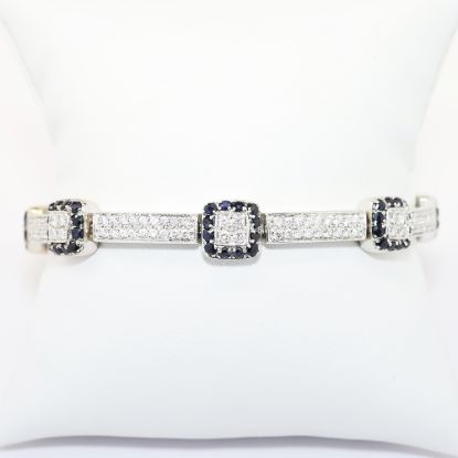 Picture of Diamond and Sapphire Bracelet, 18k White Gold