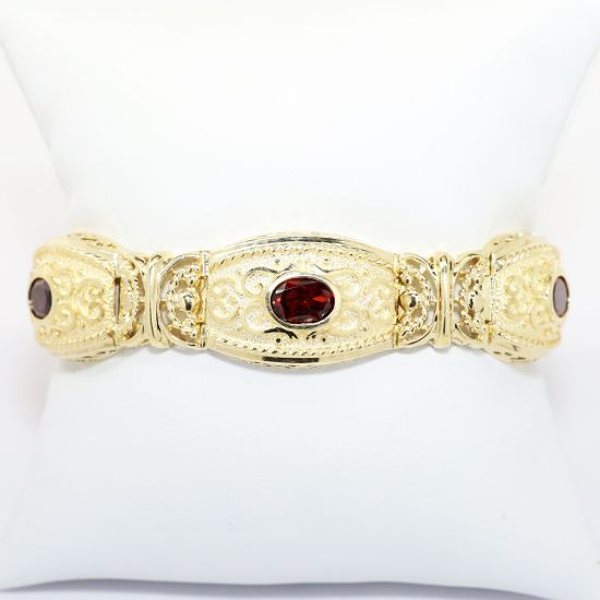 Picture of 10.0ct Garnet Bracelet, 14k Yellow Gold