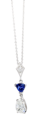 Picture of Platinum, Diamond & Sapphire Pendant