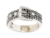 Picture of Black and White Diamond "Buckle" Band Ring, 14k White Gold