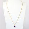 Picture of 5.82ct Emerald Cut Amethyst Pendant, 0.58ct Diamond, 18k Yellow Gold