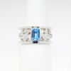 Picture of 1.25ct Emerald Cut Blue Topaz Ring, 0.30 Diamond Accents, 14k White Gold