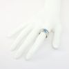 Picture of 1.25ct Emerald Cut Blue Topaz Ring, 0.30 Diamond Accents, 14k White Gold