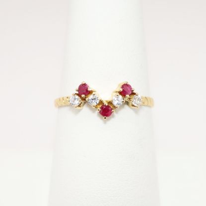 Picture of Ruby and White Sapphire Ring, 14k Yellow Gold