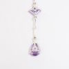 Picture of Amethyst and Diamond Dangle Earrings, 14k White Gold
