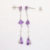 Picture of Amethyst and Diamond Dangle Earrings, 14k White Gold