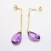 Picture of Amethyst and Diamond Drop Earrings, 14k Yellow Gold