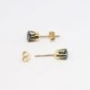 Picture of Blue Diamond Round Brilliant Cut Solitaire Earrings, 14k Yellow Gold