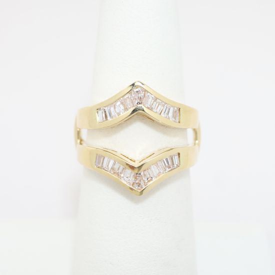 Picture of 1.00ct Baguette Cut Diamond Insert Ring, 14k Yellow Gold
