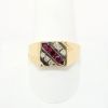 Picture of Ruby and Diamond Men's Ring, 14k Yellow Gold