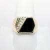 Picture of Diamond and Onyx Men's Ring, 14k Yellow Gold