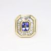 Picture of Tanzanite and Diamond Men's Ring, 14k Yellow Gold