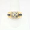 Picture of Diamond and Sapphire Men's Ring, 14k Yellow Gold