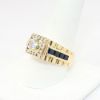 Picture of Diamond and Sapphire Men's Ring, 14k Yellow Gold
