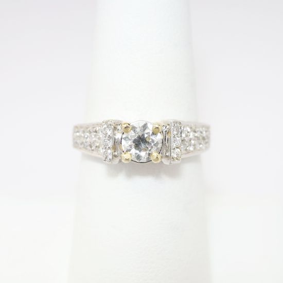 Picture of 0.57ct Old European Round Cut Diamond Ring, 18k White Gold