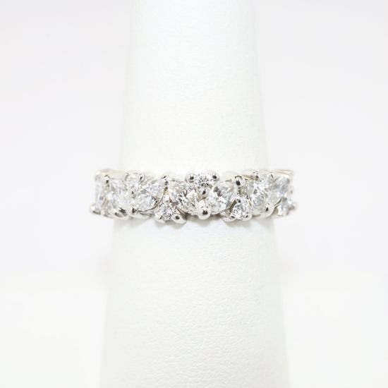 Picture of 1.25ct Diamond Cluster Band Ring, 14k White Gold