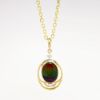 Picture of Ammolite and Diamond Pendant, 14k Yellow Gold