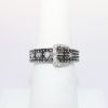 Picture of Black and White Diamond "Buckle" Band Ring, 14k White Gold