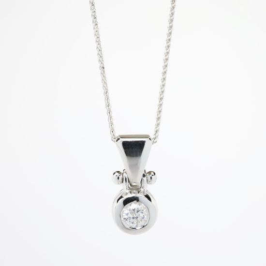 Picture of 0.25ct Diamond Solitaire Pendant, 14k White Gold