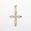 Picture of 0.33ct Diamond Baguette Cross Pendant, 14k Yellow Gold