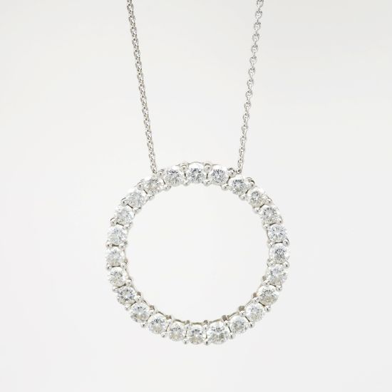 Picture of 2.00ct Diamond Circle Pendant Necklace, 14k White Gold