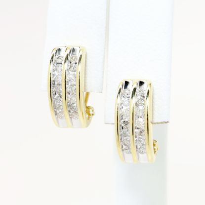 Picture of 0.50ct Diamond Channel Set Earrings, 14k Yellow Gold