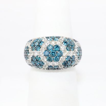 Picture of 3.50ct Blue and White Diamond Ring, 14k White Gold
