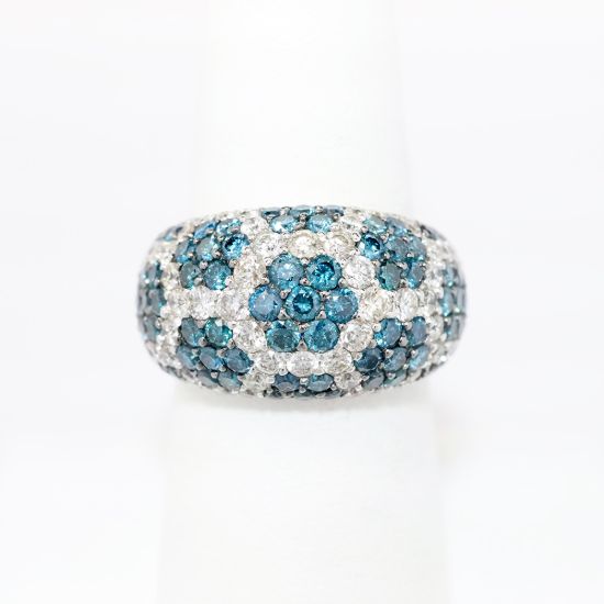 Picture of 3.50ct Blue and White Diamond Ring, 14k White Gold