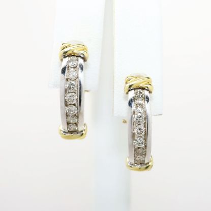 Picture of 1.00ct Diamond Earrings, 14k Two-Tone Gold