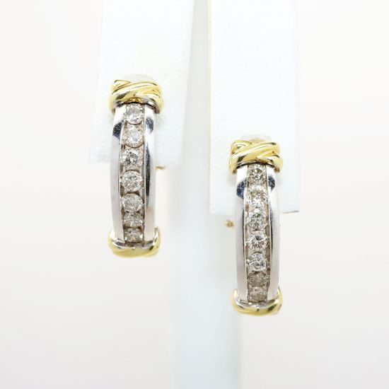 Picture of 1.00ct Diamond Earrings, 14k Two-Tone Gold