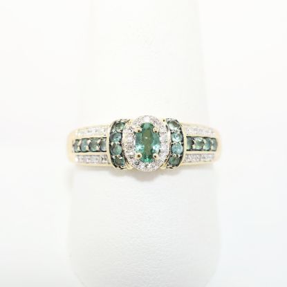 Picture of Alexandrite and Diamond Ring in 14k Yellow Gold