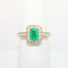 Picture of Emerald and Diamond Ring in 14k Yellow Gold