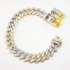 Picture of Diamond Encrusted Two-Tone 14kt Gold Men's Bracelet