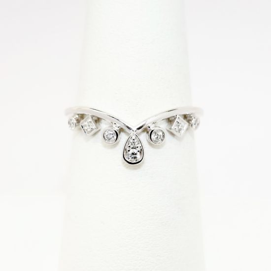 Picture of 0.10ct Diamond Contour Band Ring in 14k White Gold